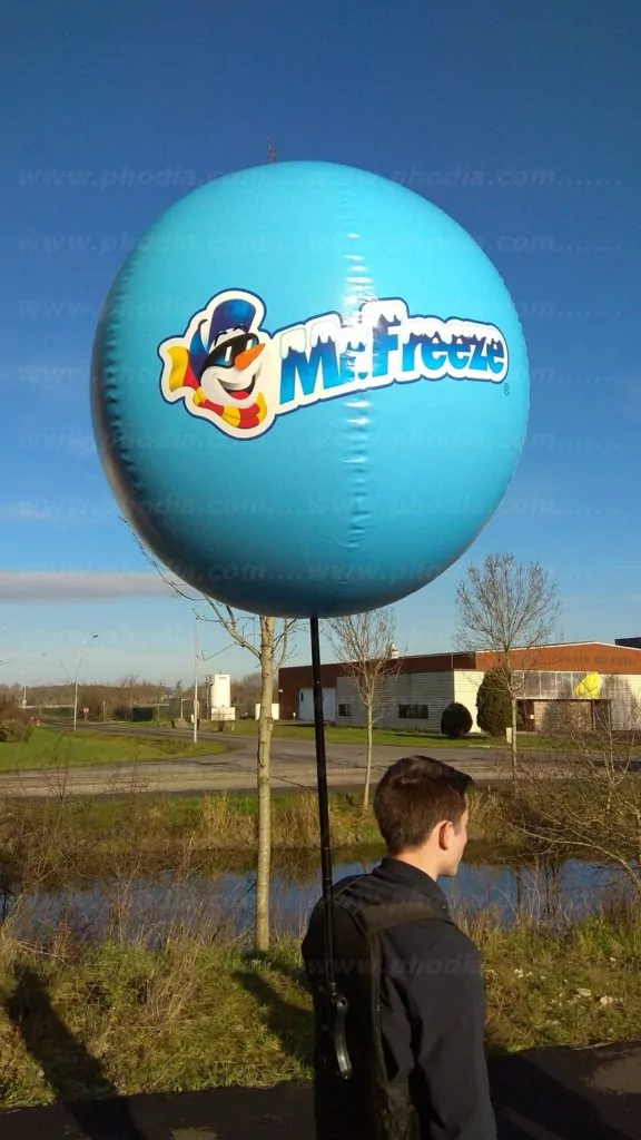Ballon sac a dos Mr Freeze de couleur bleu