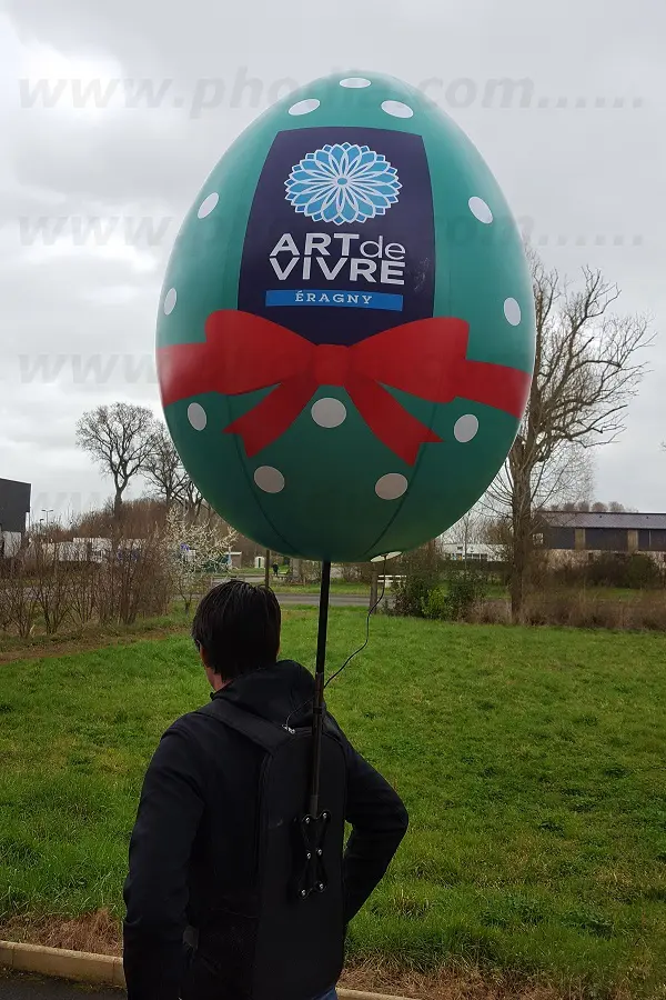 Ballon sac à dos 80cm ville éragny, Air, Animation commerciale, Ballon sac à dos, Communication, Extérieur, Lumineux, sphère air, Total covering